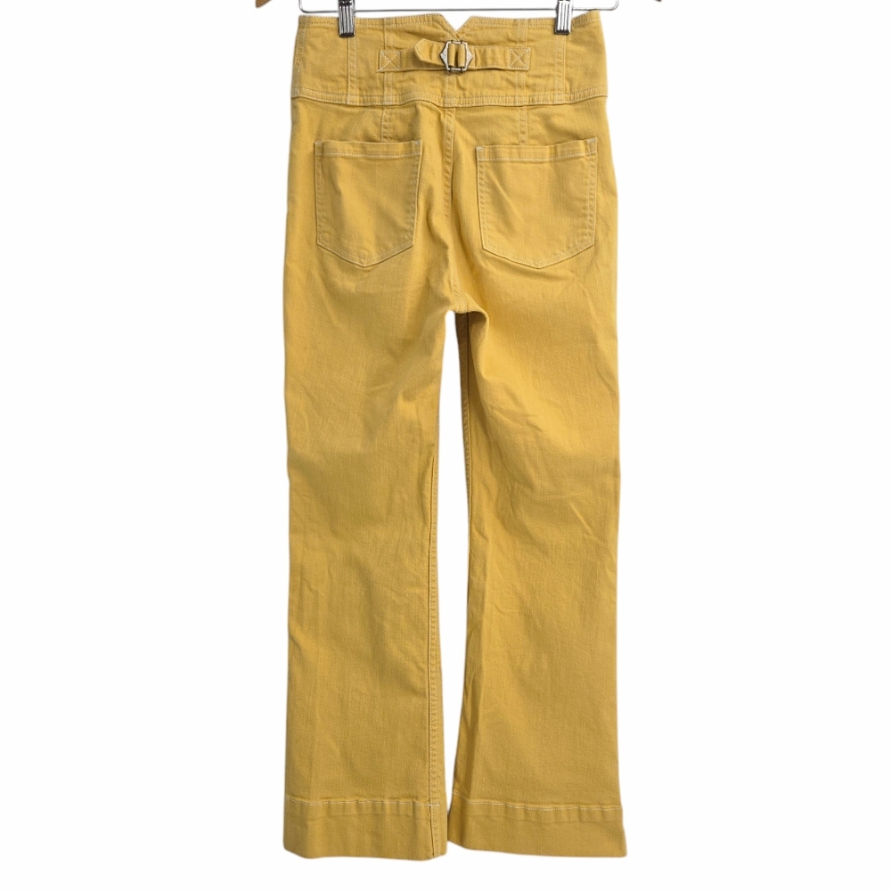 Ulla Johnson Jeans Lou Mustard Button Fly Flare - Picture 8 of 16